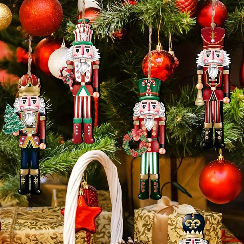🌟🎄 Nutcracker Magic! 🎅✨ – 12pcs Wooden Soldier Ornaments for a Merry Christmas & New Year 🎁🎆 🎄🌟