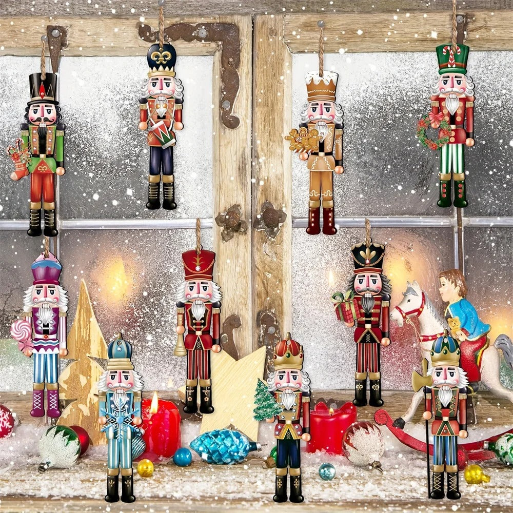 🌟🎄 Nutcracker Magic! 🎅✨ – 12pcs Wooden Soldier Ornaments for a Merry Christmas & New Year 🎁🎆 🎄🌟